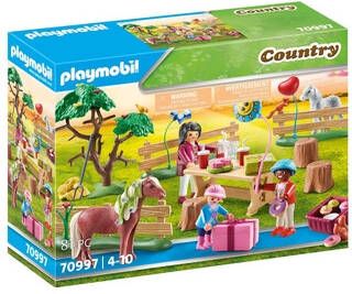 Playmobil ® Constructie speelset Kinderverjaardagsfeestje op de ponyboerderij(70997 ), Country Gemaakt in Europa(81 stuks )