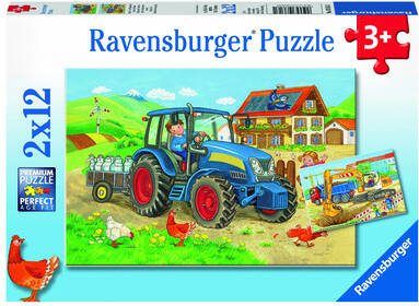 Ravensburger Op de bouwplaats en boerderij legpuzzel 24 stukjes