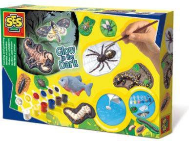 SES Creative Gips enge beesten gieten, glow in the Dark