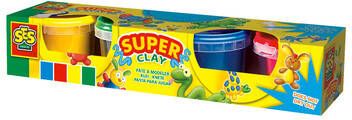SES Creative Klei, 4 kleuren a 90g