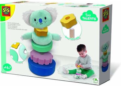 SES Stapeltoren Sensory Junior Hout/pluche/foam 6 delig