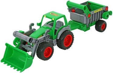 Wader Quality Toys WADER Farmer Technic Traktor met shovel en aanhanger