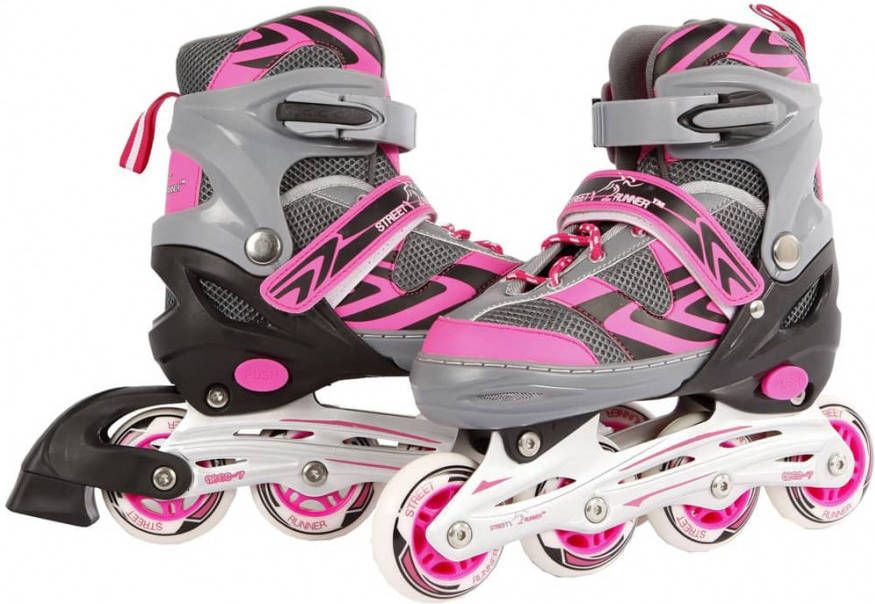 Massamarkt Inline Skates Roze/grijs Abec7 Alu Frame Verstelbaar 34