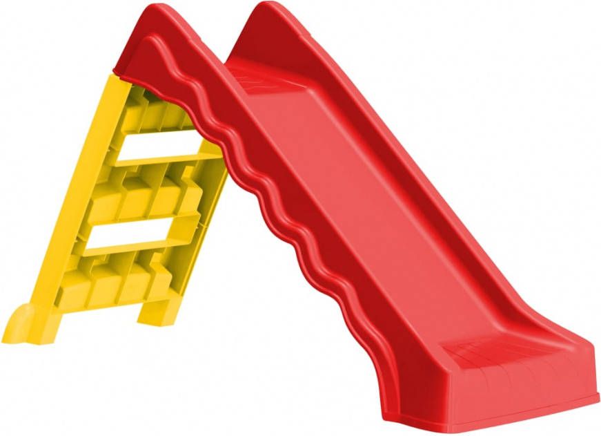 VIDAXL Glijbaan voor kinderen inklapbaar rood en geel