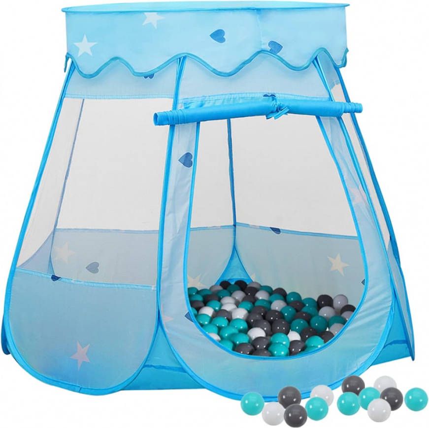 VIDAXL Kinderspeeltent met 250 ballen 102x102x82 cm blauw