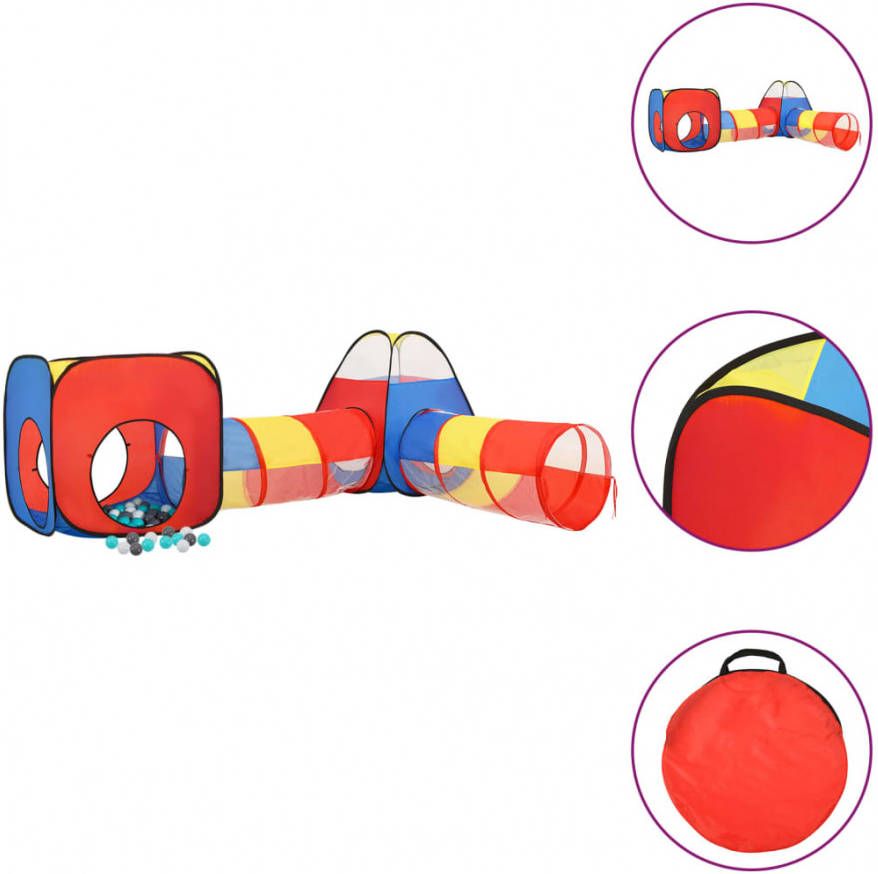 VIDAXL Kinderspeeltent met 250 ballen 190x264x90 cm meerkleurig
