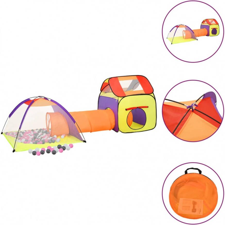 VIDAXL Kinderspeeltent met 250 ballen 338x123x111 cm meerkleurig