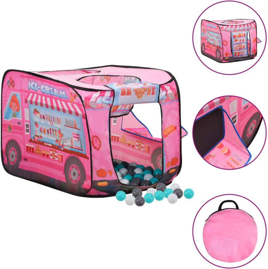 VIDAXL Kinderspeeltent met 250 ballen 70x112x70 cm roze