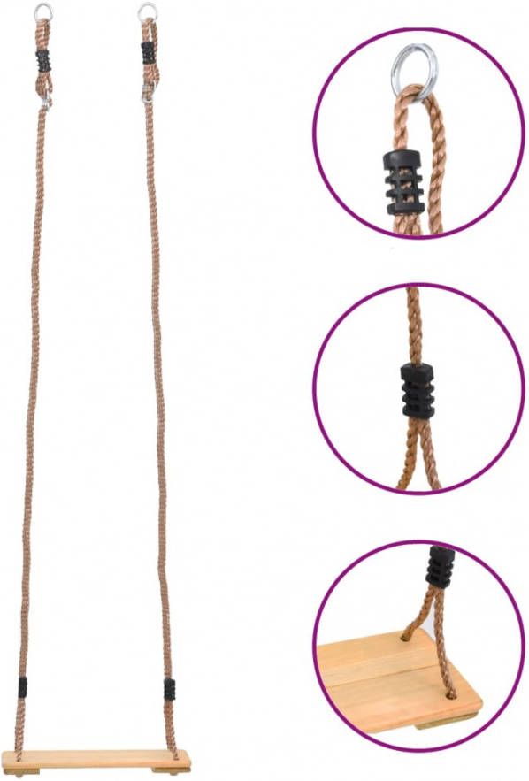 VIDAXL Plankschommel 200 cm massief grenenhout