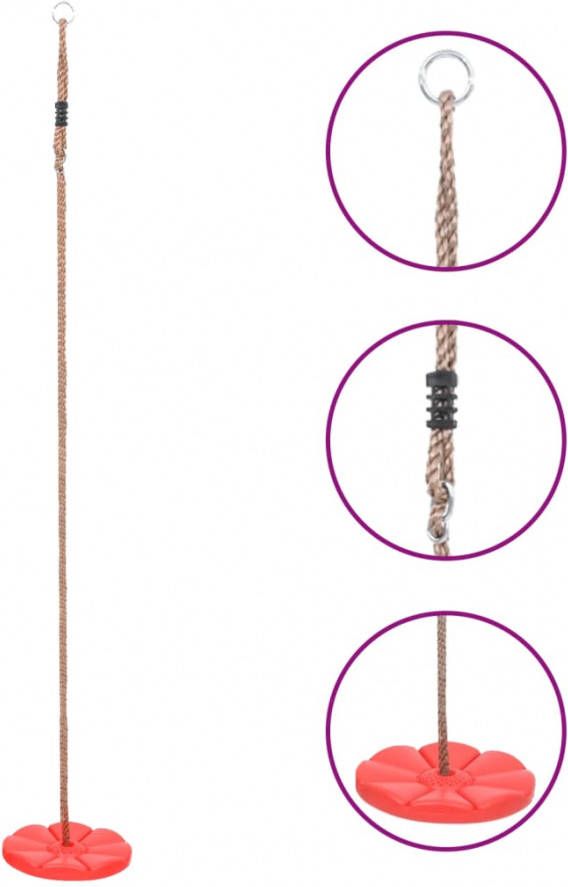 VIDAXL Schotelschommel 200 cm rood