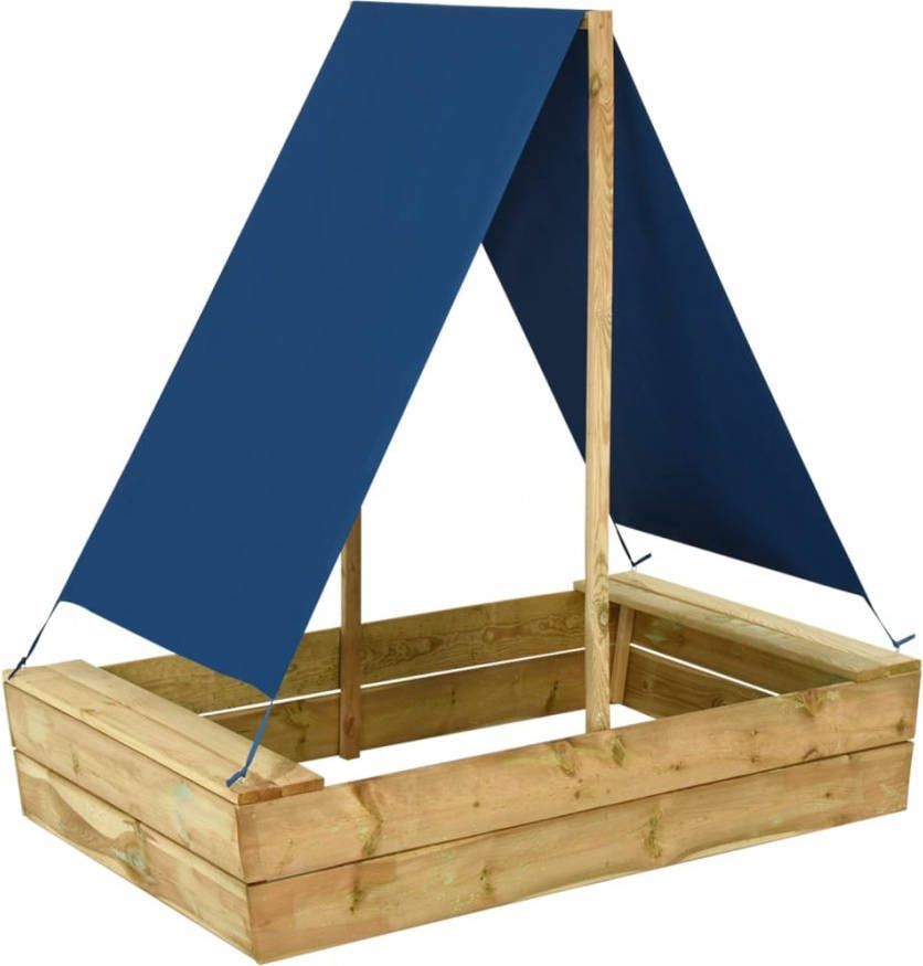 VIDAXL Zandbak met dak 80x60x97, 5 cm geï, mpregneerd grenenhout