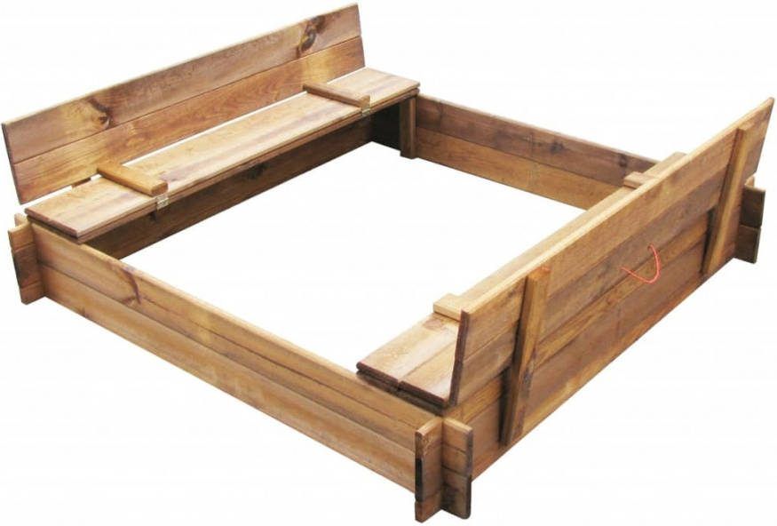 VIDAXL Zandbak vierkant geï, mpregneerd hout