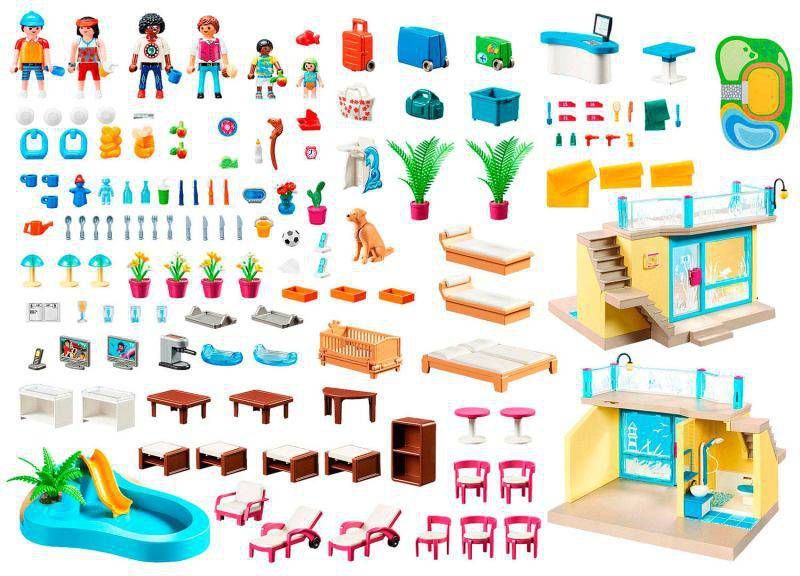 PLAYMOBIL Family Fun PLAYMO Strandhotel Constructiespeelgoed