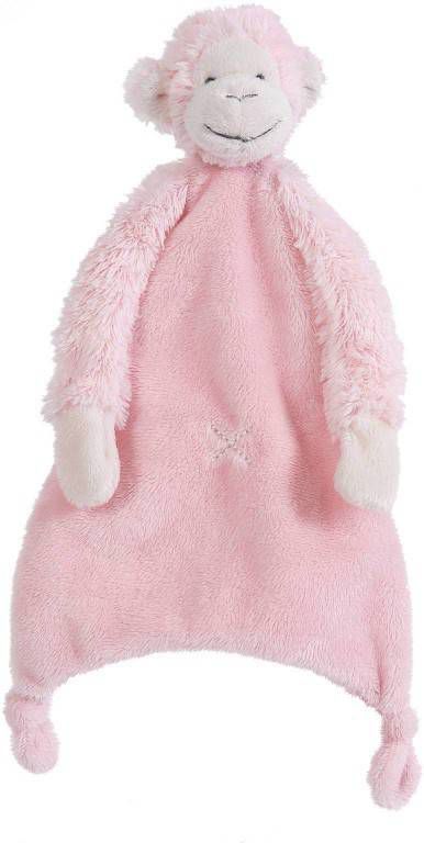 Happy Horse Knuffeldoekje Monkey Mickey Roze 28 cm