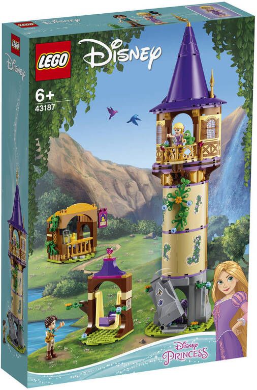 Lego 43187 Disney Princess Rapunzels Kasteeltoren Bouwset met 2 Poppetjes, Speelgoed voor Kinderen van 6 Jaar en Ouder