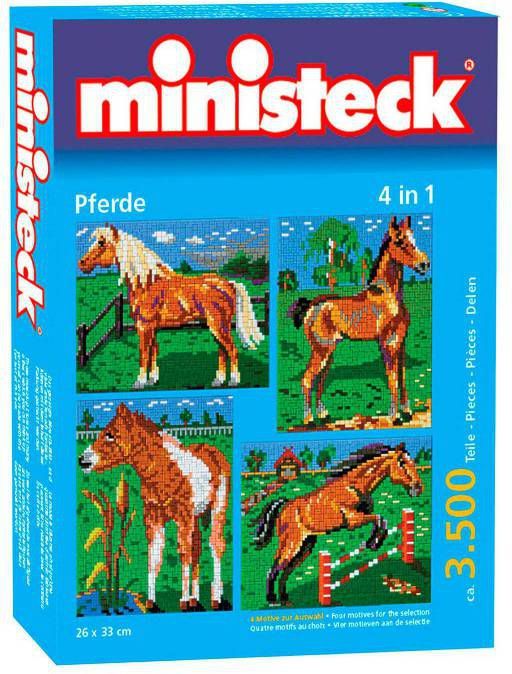 Ministeck paarden met achtergrond 4-in-1 3500 steentjes