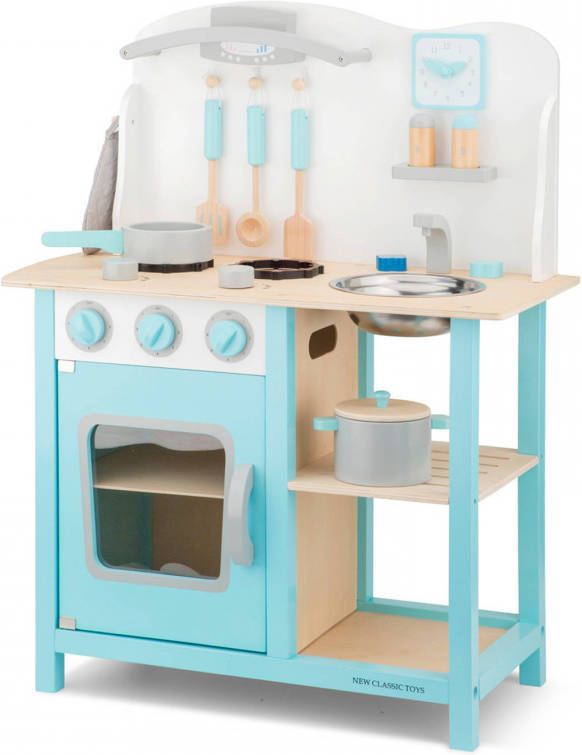 New Classic Toys houten Kinderkeuken Bon Appetit Blauw