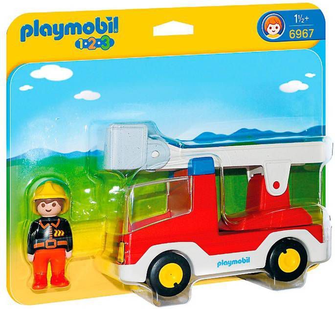 Playmobil ® 1 2 3 Brandweerwagen met ladder 6967