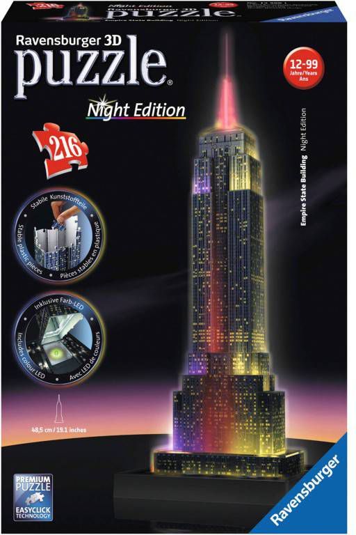 Ravensburger Empire State Building Night Edition 3D Jigsaw Puzzle(216 Pieces )