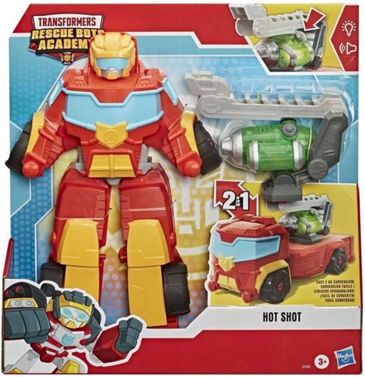 Playskool Transformers Rescue Bots Academy 35cm Power Hot Shot Rescue Robot 2 in 1 Transformerend Speelgoed
